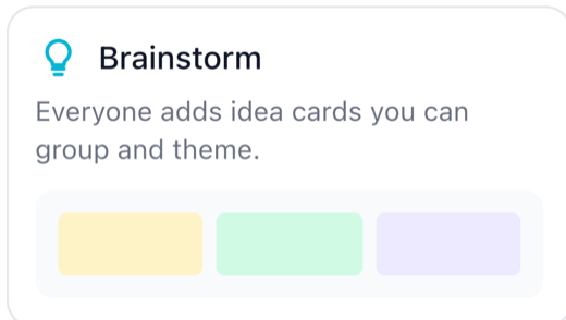 The Brainstorm question type card