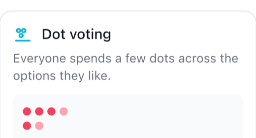 The Dot voting question type card