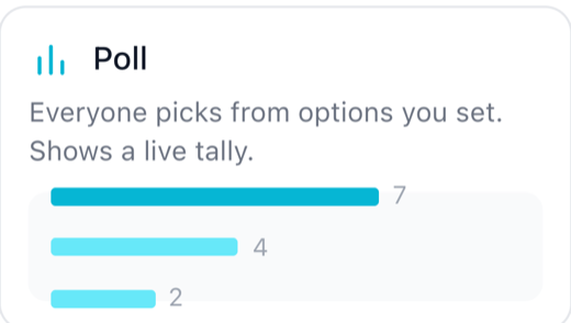 The Poll question type card