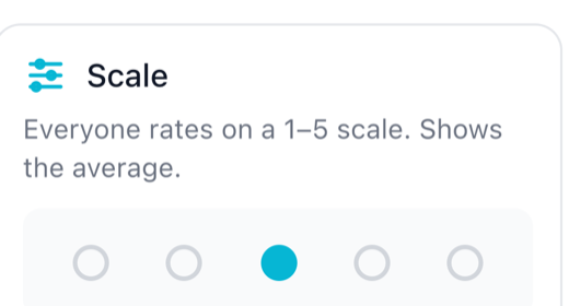 The Scale question type card