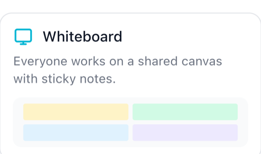 The Whiteboard question type card